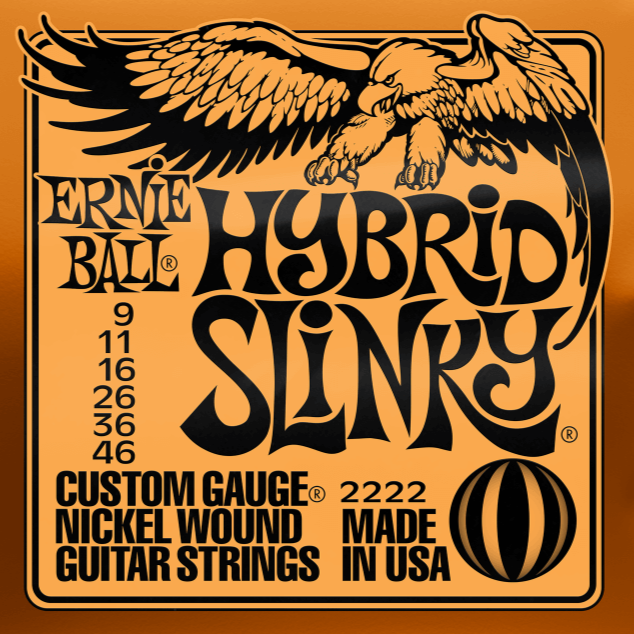 Ernie Ball 2222 Hybrid Slinky Nickel Wound Electric Guitar Strings 9-46 Gauge-Easy Music Center