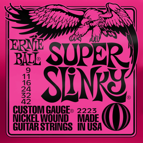 Ernie Ball 2223 Super Slinky Nickel Wound Electric Guitar Strings 9-42 Gauge-Easy Music Center