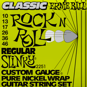 Ernie Ball 2251 Regular Slinky Classic Rock N Roll Pure Nickel Wrap Electric Guitar Strings 10-46 Gauge-Easy Music Center