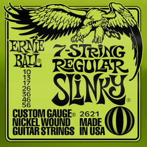 Ernie Ball 2621 Regular Slinky 7-String Nickel Wound Electric Guitar Strings 10-56 Gauge-Easy Music Center