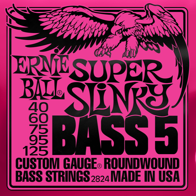 Ernie Ball 2824 Super Slinky 5 String Nickel Wound Electric Bass