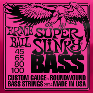 Ernie Ball 2834 Super Slinky Nickel Wound Electric Bass Strings 45-100 Gauge-Easy Music Center