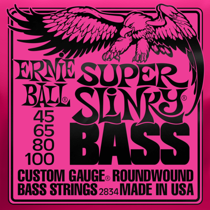 Ernie Ball 2834 Super Slinky Nickel Wound Electric Bass Strings 45