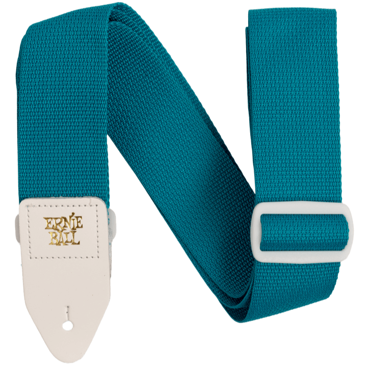 Ernie Ball P05349 Polypro Guitar Strap - Teal & White Ends-Easy Music Center