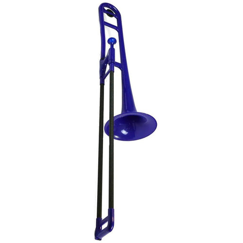pBone PBONE1B Plastic Trombone Blue-Easy Music Center