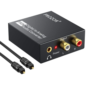 PROZOR DAC 192KHz Digital to Analog Audio Converter DAC Digital SPDIF Optical to Analog-Easy Music Center