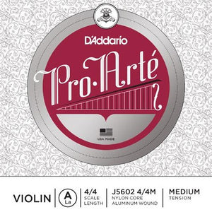 D'addario J5602-4/4M D'Addario Pro-Arte Violin Single A String, 4/4 Scale, Medium Tension-Easy Music Center