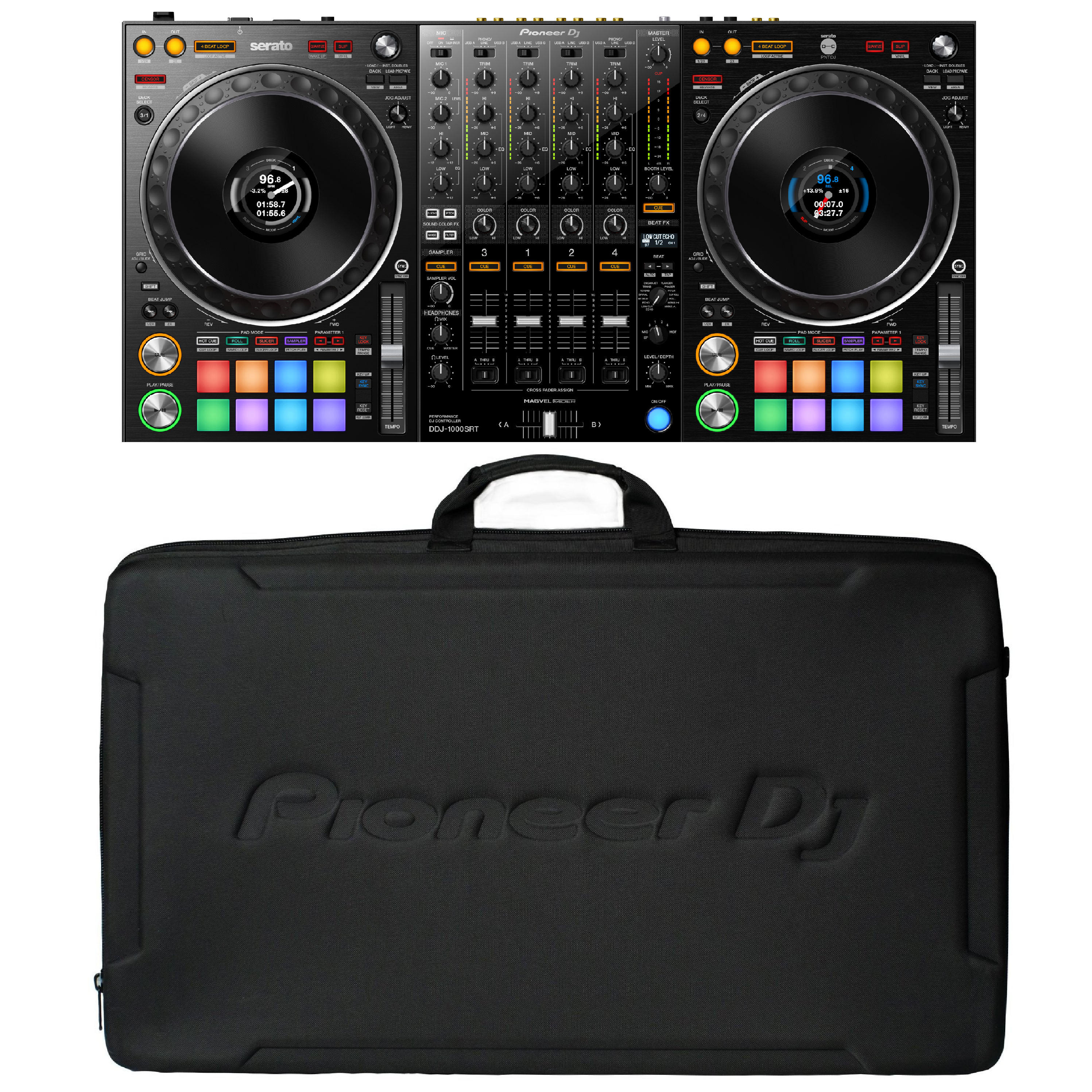 Pioneer DDJ-1000 SRT Black Case with 2U Space | Odyssey Gear