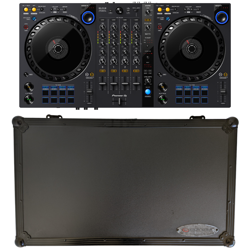 Pioneer DDJ-FLX6 4-channel DJ Controller & FZGSDDJFLX61BL Hard Case Bundle-Easy Music Center