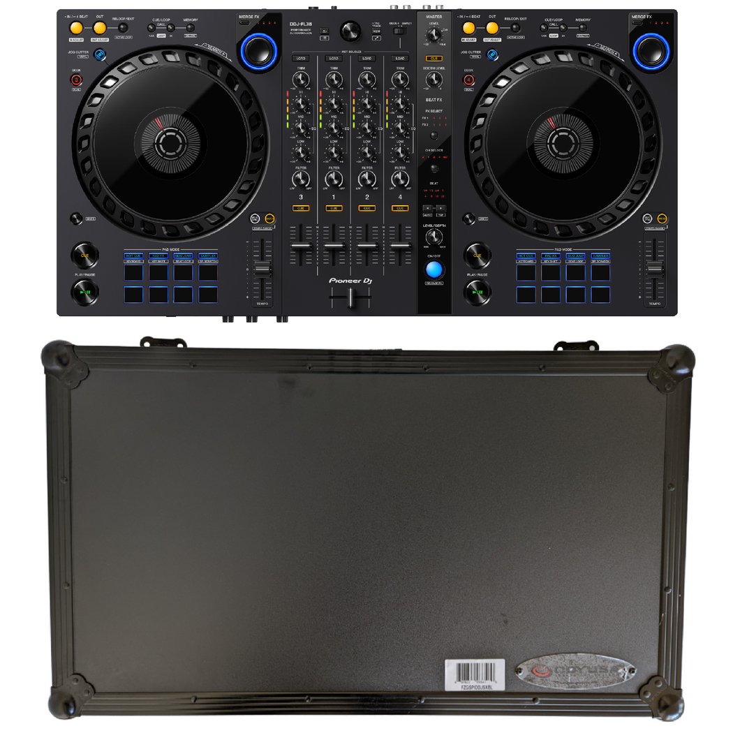 Pioneer DDJ-FLX6 4-channel DJ Controller & FZGSPIDDJSXBL Hard Case