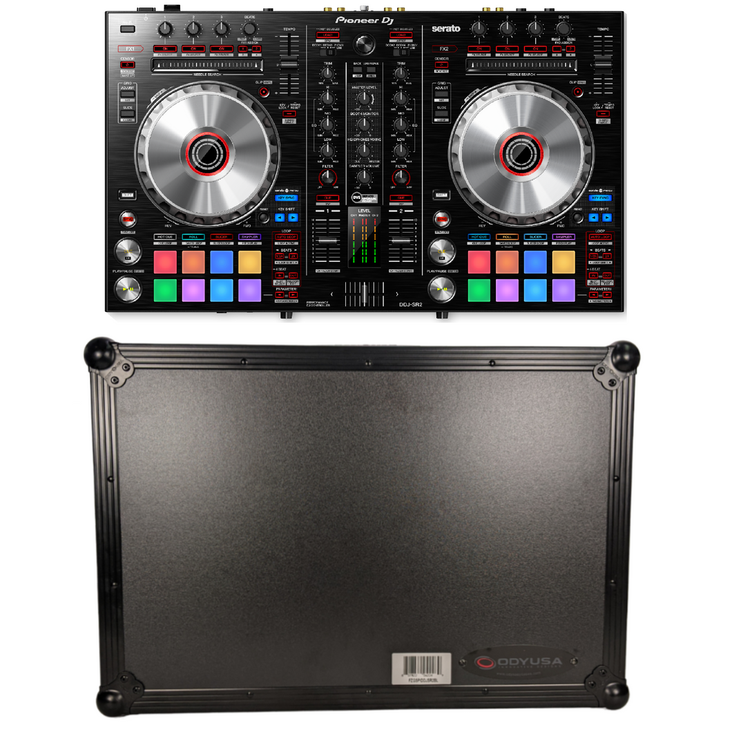 Pioneer DDJ-SR2 Portable controller for Serato DJ Pro & FZGSPIDDJSR2BL Hard Case Bundle-Easy Music Center