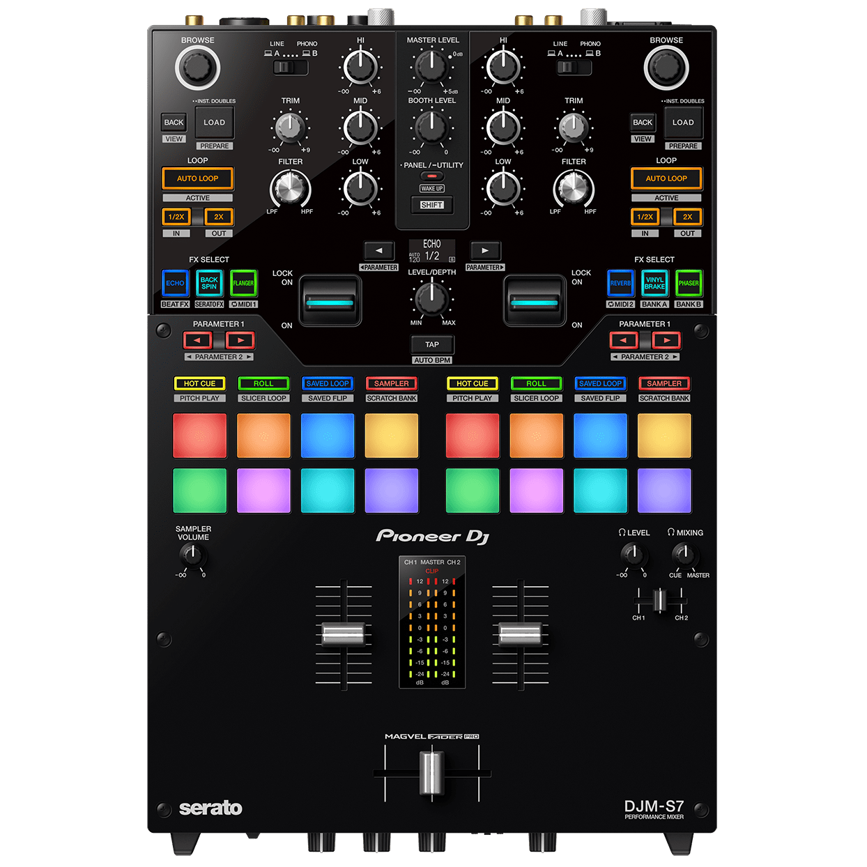 Pioneer DJM-S7 Scratch Style 2-channel Performance DJ Mixer w Pioneer DJM-S7 Scratch Style 2-channel Performance DJ Mixer w