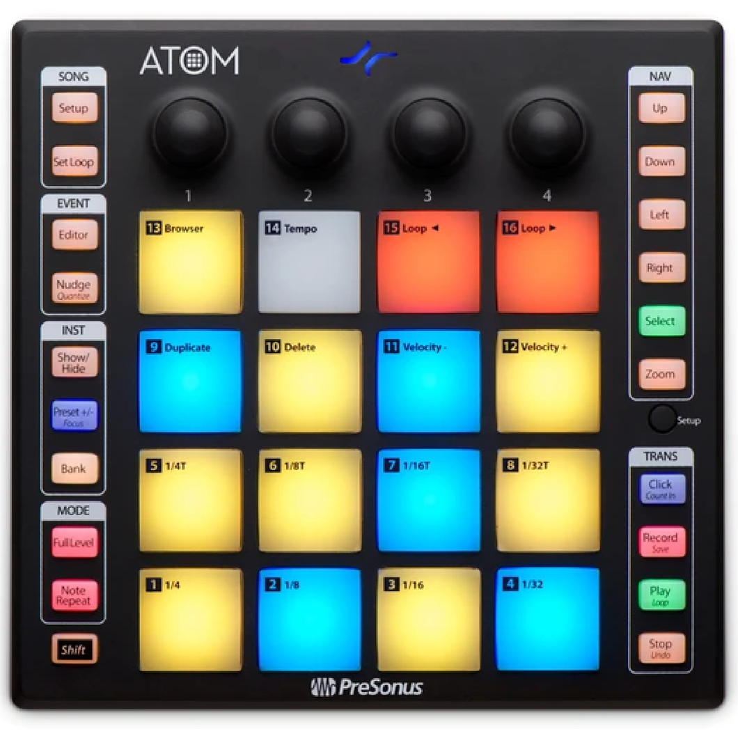 PreSonus ATOM USB 16-pad MIDI Controller-Easy Music Center