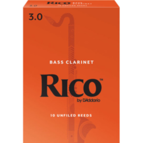 Rico REA1025 Bass Clarinet Reeds, Strength 2.5, Box of 10-Easy Music Center