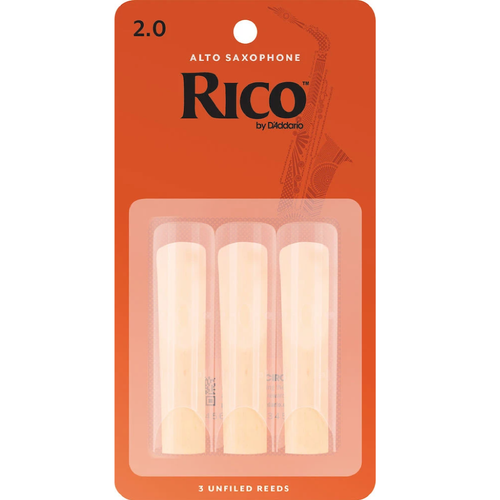 Rico by D'Addario Alto Sax Reeds, Strength 2, 3-pack-Easy Music Center