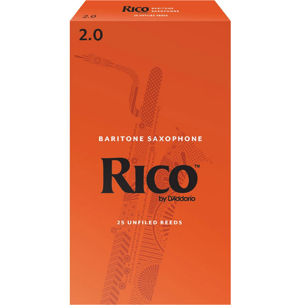 Rico by D'Addario Baritone Sax Reeds, Strength 2, 25-pack-Easy Music Center