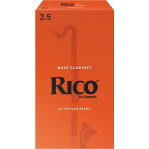 Rico by D'Addario Bass Clarinet Reeds, Strength 2.5, 25 Pack-Easy Music Center