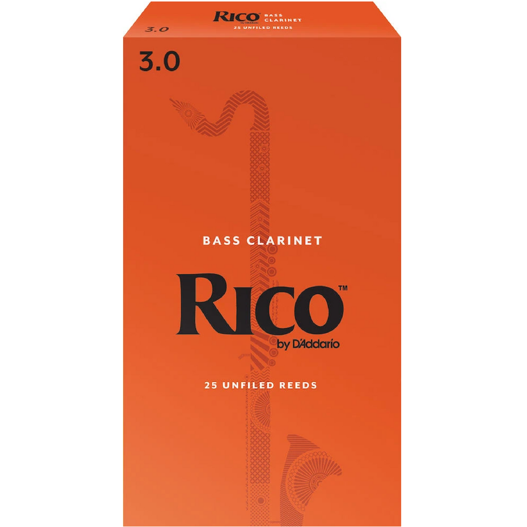 Rico by D'Addario Bass Clarinet Reeds, Strength 3, 25 Pack-Easy Music Center
