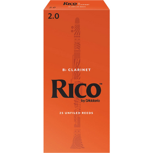 Rico by D'Addario Bb Clarinet Reeds, Strength 2, 25-pack-Easy Music Center