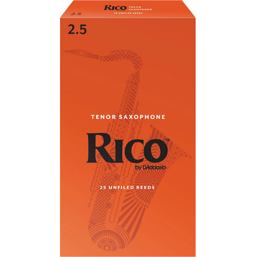 Rico by D'Addario Tenor Sax Reeds, Strength 2.5, 25-pack-Easy Music Center