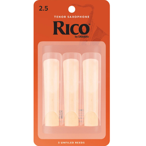 Rico by D'Addario Tenor Sax Reeds, Strength 2.5, 3-pack-Easy Music Center