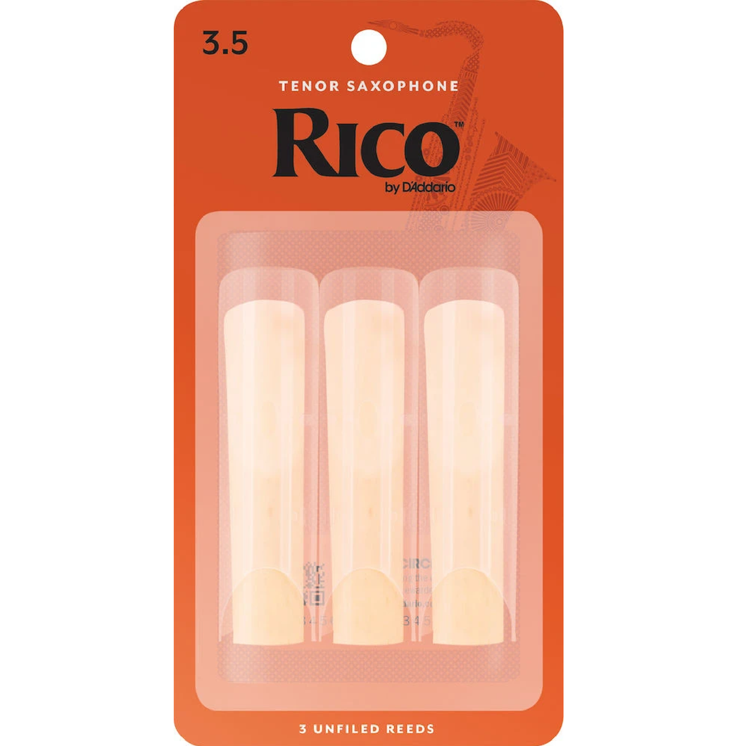Rico by D'Addario Tenor Sax Reeds, Strength 3.5, 3-pack-Easy Music Center
