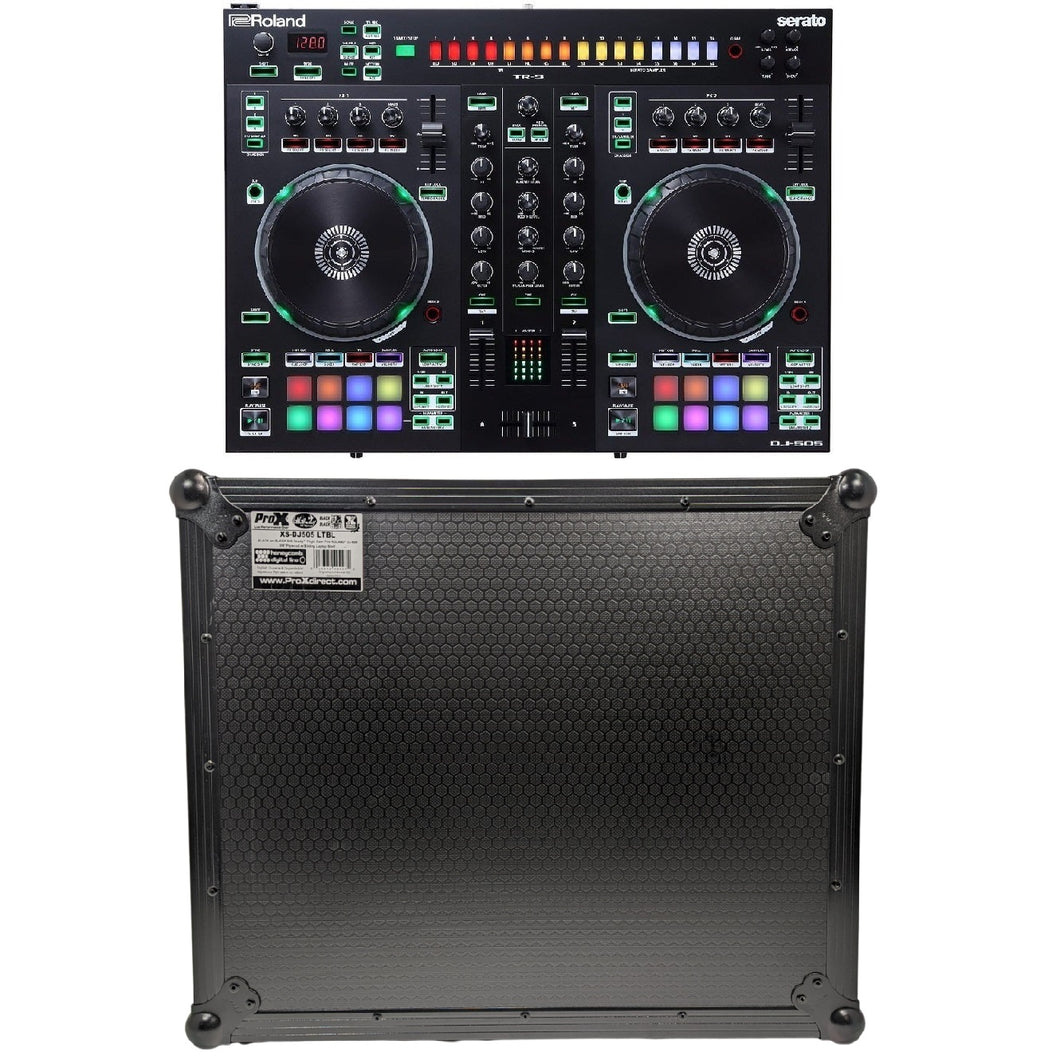 Roland DJ-505 DJ Controller & XS-DJ505-LTBL Hard Case Bundle-Easy Music Center