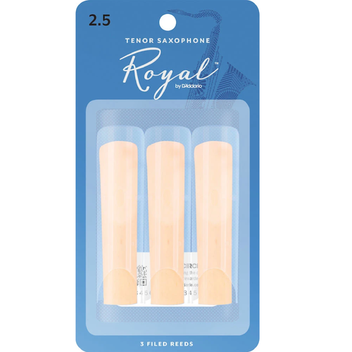 Royal by D'Addario Tenor Sax Reeds, Strength 2.5, 3-pack-Easy Music Center