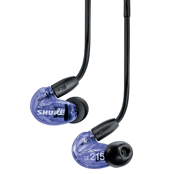 Shure SE215SPE-PL Sound Isolating Earphones w/ Dynamic MicroDriver, Purple-Easy Music Center