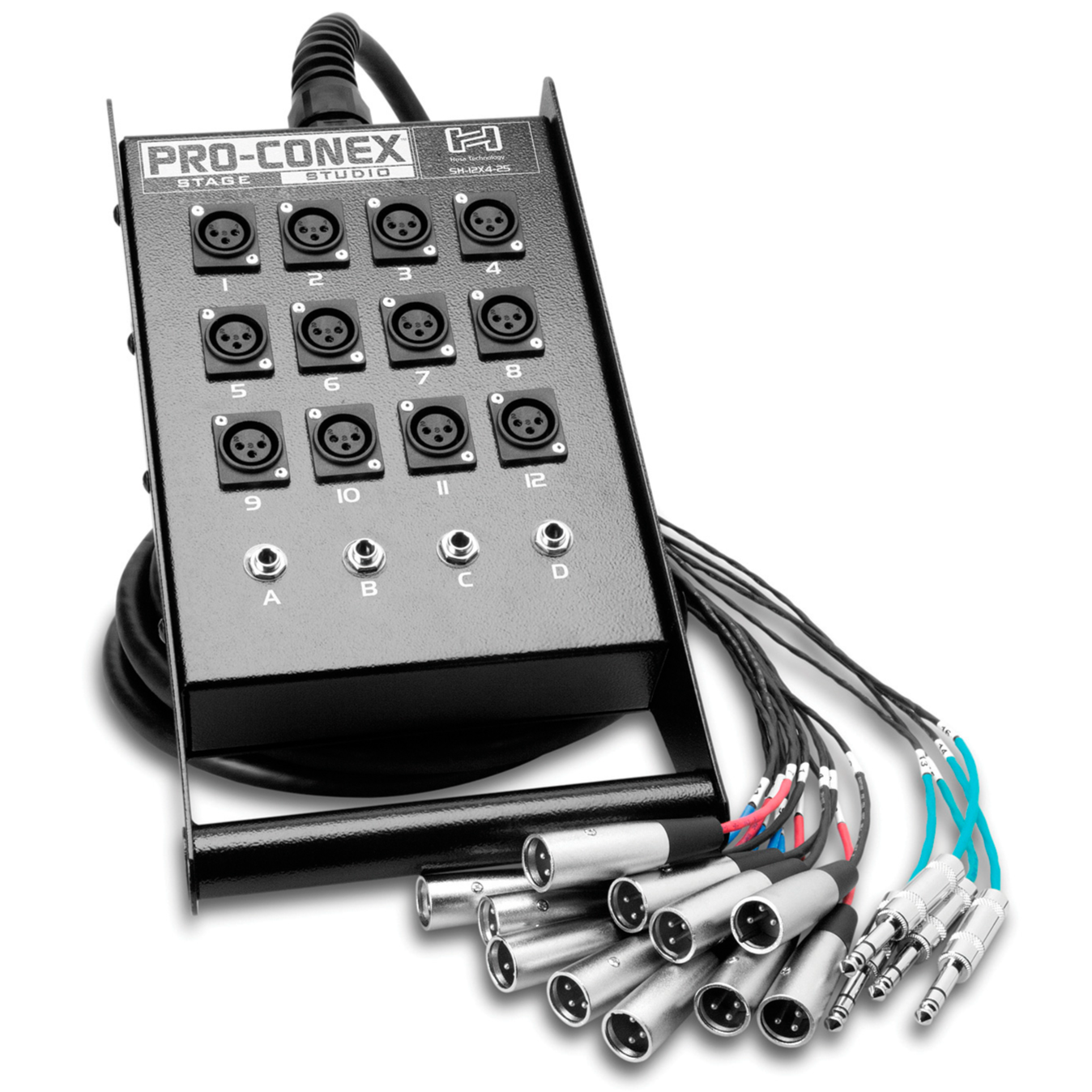 Hosa SH-12X4-100 Stage Box Snake - 12 x XLR Sends and 4 x 1/4 in