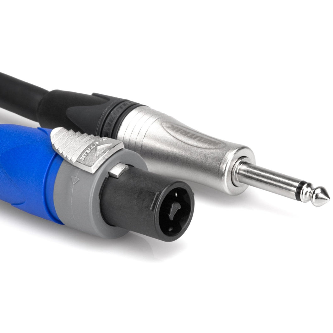 Hosa SKT-210Q Edge Speaker Cable, Neutrik speakON to 1/4 in TS, 10 ft-Easy Music Center