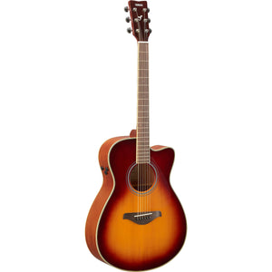Yamaha FSC-TA-BS Small Body Folk Trans-Acoustic Guitar w/Cutaway and Electronics, Brown Sunburst-Easy Music Center
