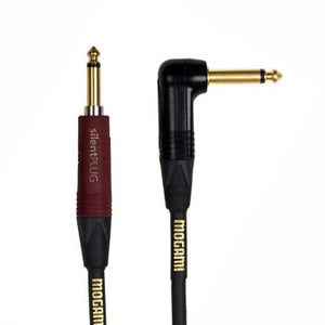 Mogami GOLDINST-S18R Gold Instrument Cable with Neutrik Silent Plug Right Angle – 18 ft-Easy Music Center