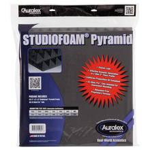 Load image into Gallery viewer, Auralex PYRAMIDCHA-PR Studiofoam Pyramid Panels in Retail Bag,1 Pair, 2&quot; x 24&quot; x 24&quot;, Charcoal-Easy Music Center

