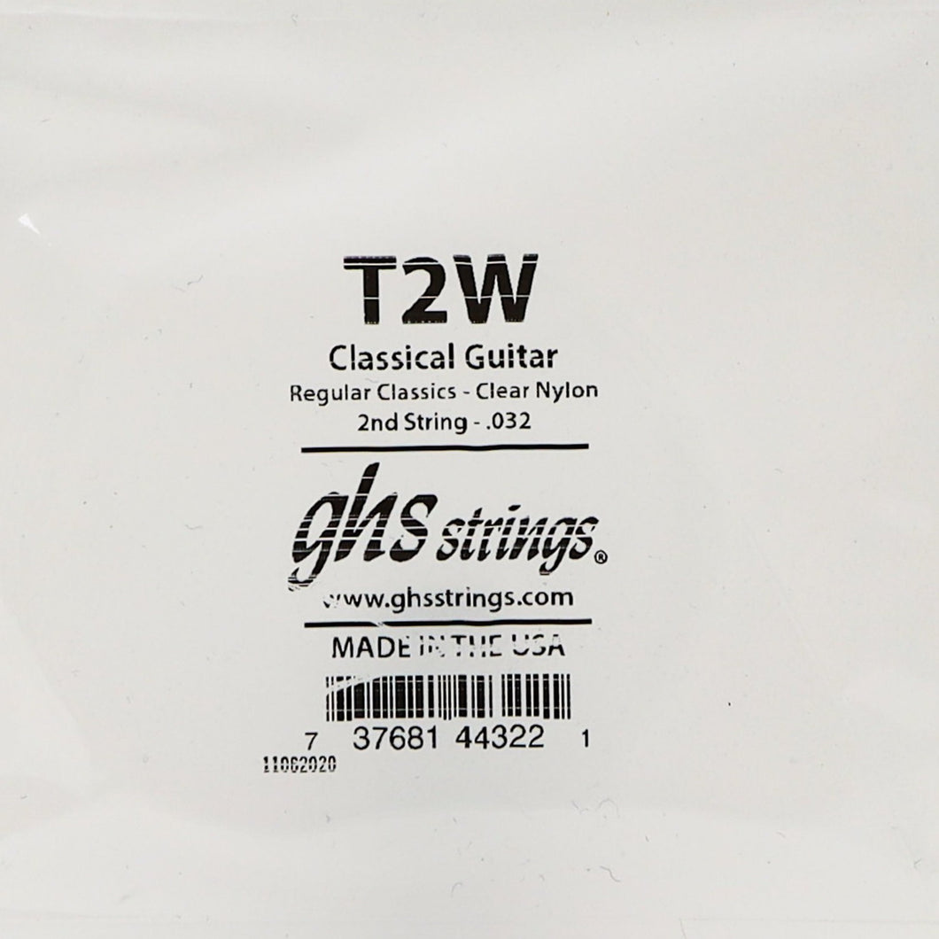 GHS T2W 2nd Single Clear Nylon Classical String .032-Easy Music Center