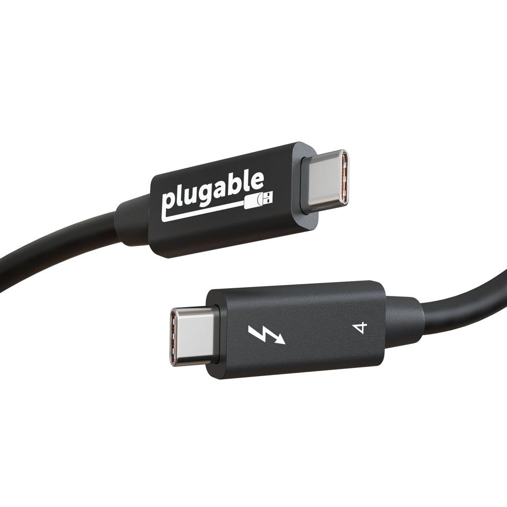 Plugable TBT4-40G1M Thunderbolt 4 Cable [Certified] - 40GBPS, 100W Charging, 1m (3.2ft), 5A-Easy Music Center