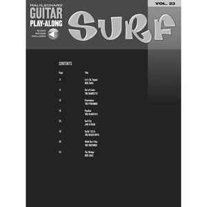 Hal Leonard HL00699635 Surf Guitar Play-along Volume 23-Easy Music Center