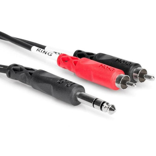 Hosa TRS-203 Insert Cable, 1/4 in TRS to Dual RCA - 3m-Easy Music Center