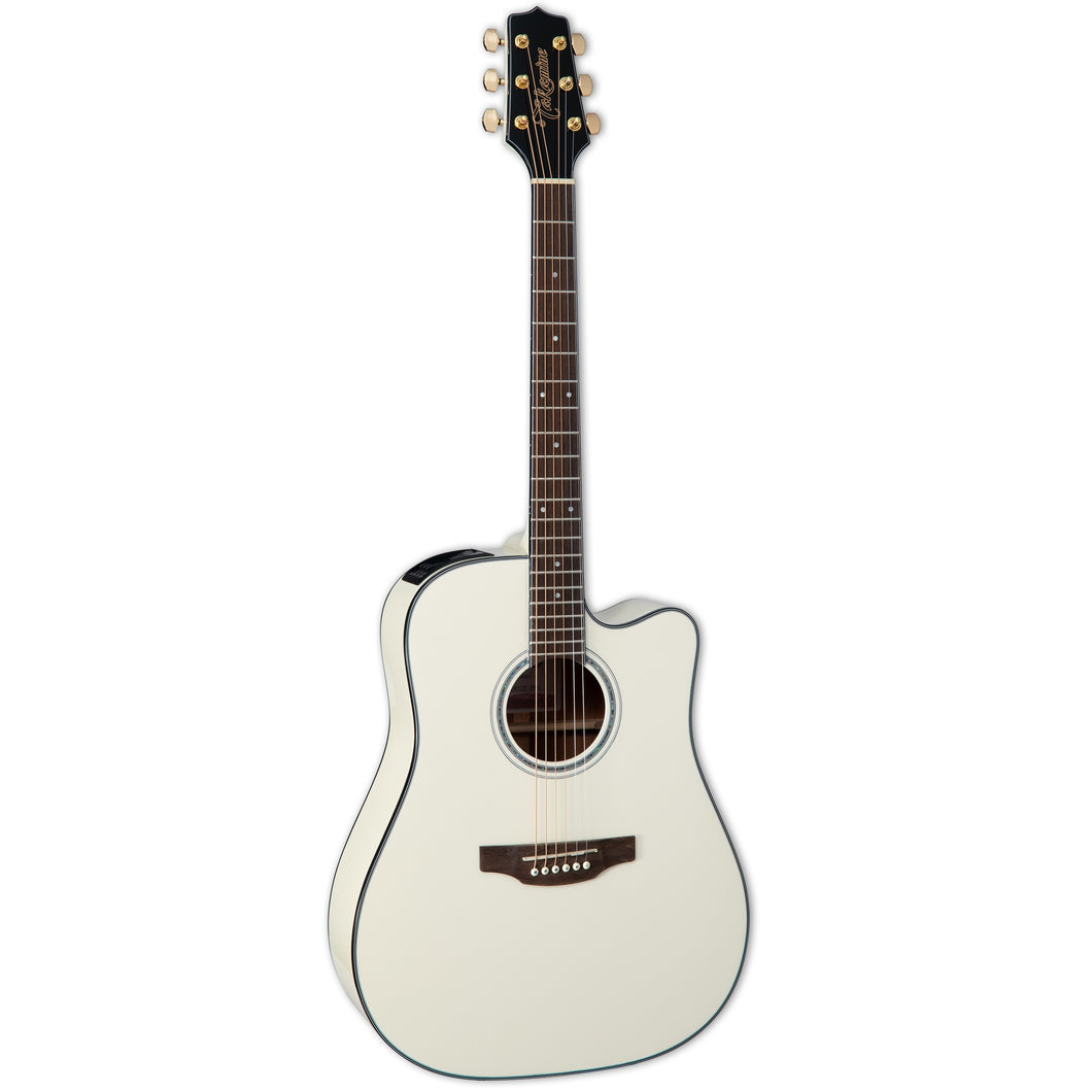Takamine GD35CE-PW Dreadnought Acoustic Guitar, Solid Spruce Top, Sapele b/s, TP-3G Electronics, Gloss Pearl White-Easy Music Center