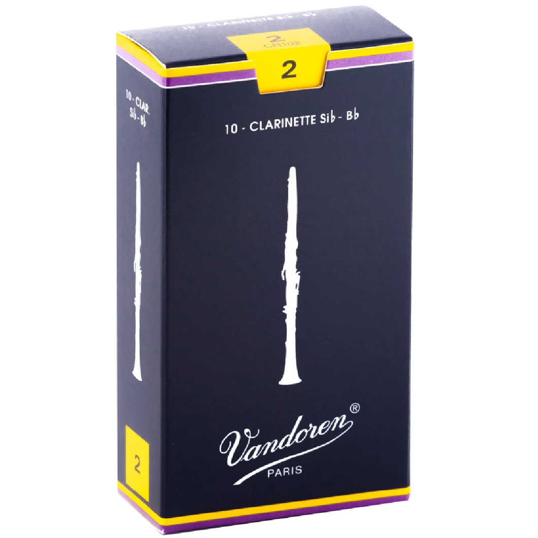 Vandoren CR102 2; Bb clarinet reeds; Vandoren Traditional; 10/box-Easy Music Center