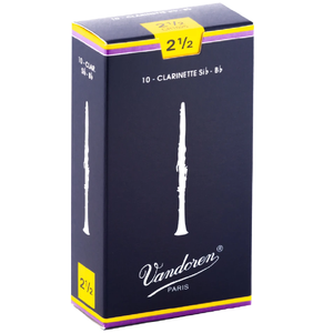 Vandoren CR1025 2 1/2; Bb Clarinet Reeds; Vandoren Traditional; 10 per box-Easy Music Center