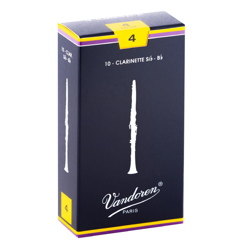 Vandoren CR104 Traditional Bb Clarinet Reeds - Strength 4 (Box of 10)-Easy Music Center