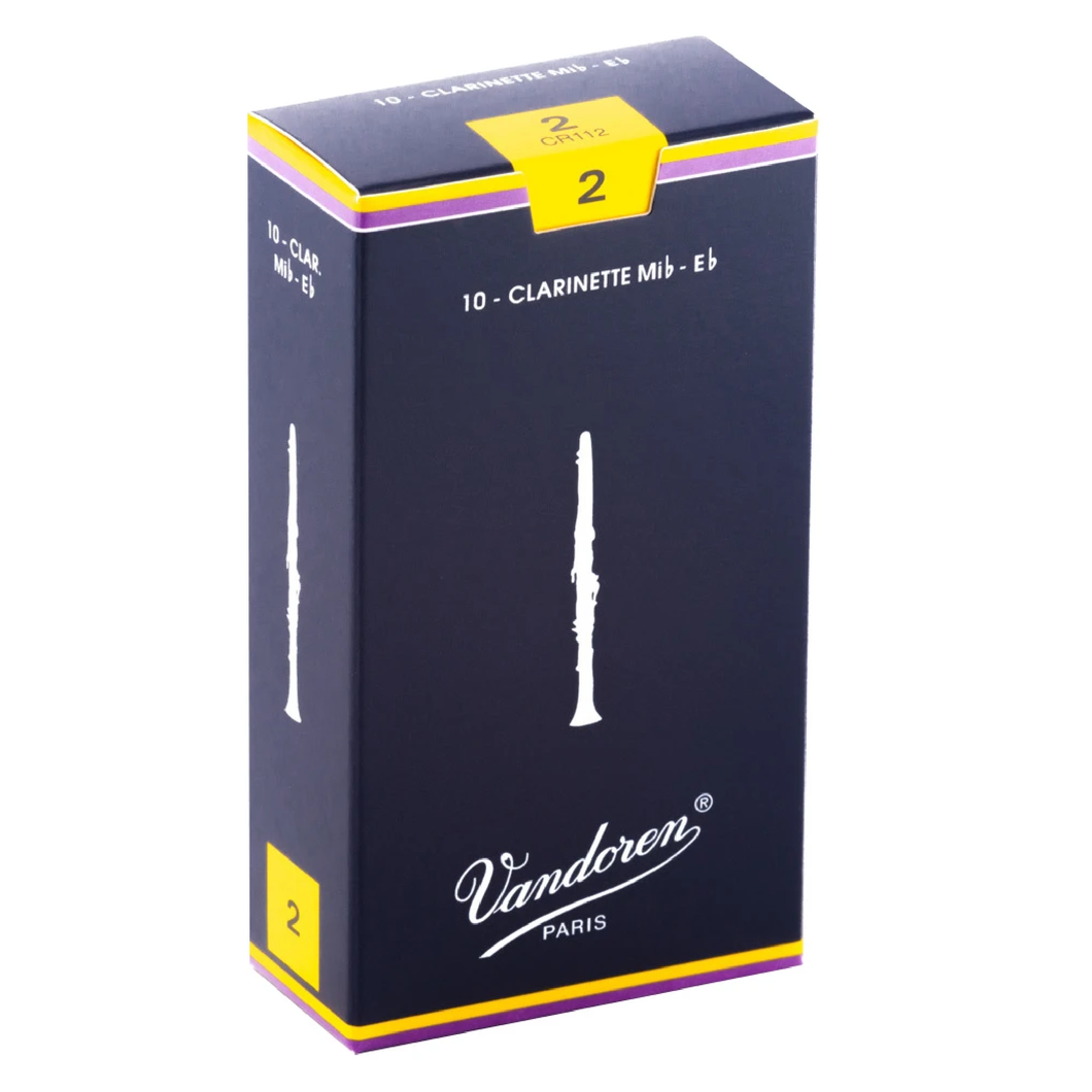 Vandoren CR112 Traditional Eb Soprano Clarinet Reeds - Strength 2 (Box of 10)-Easy Music Center