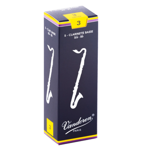 Vandoren CR123 Traditional Bb Bass Clarinet Reeds - Strength 3 (Box of 5)-Easy Music Center