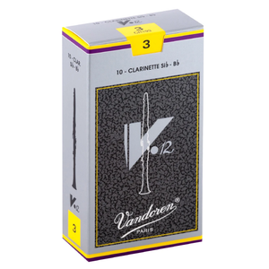 Vandoren CR193 V-12 Bb Clarinet Reeds - Strength 3 (Box of 10)-Easy Music Center
