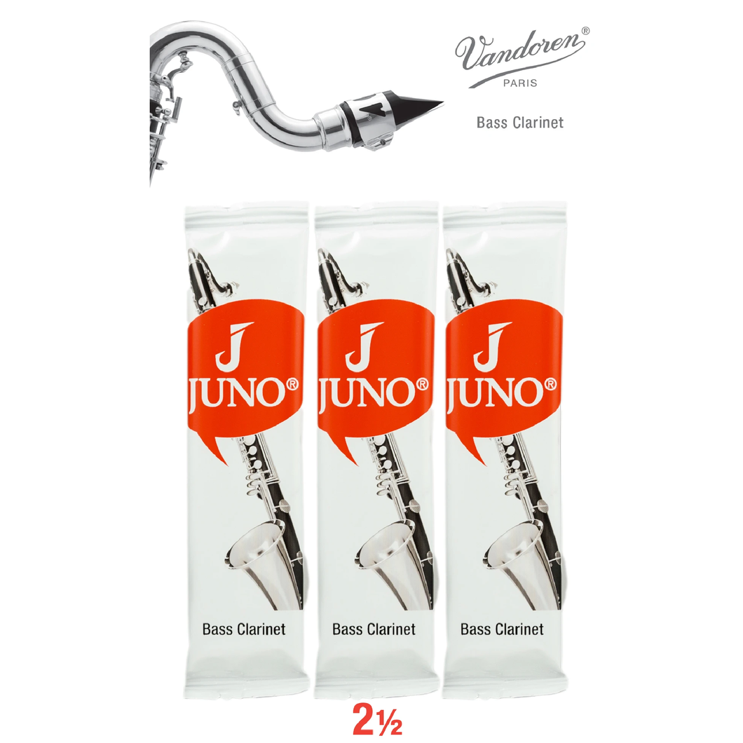 Vandoren JCR3125/3 Juno Bass Clarinet Reeds - Strength 2.5 (3-Pack)-Easy Music Center