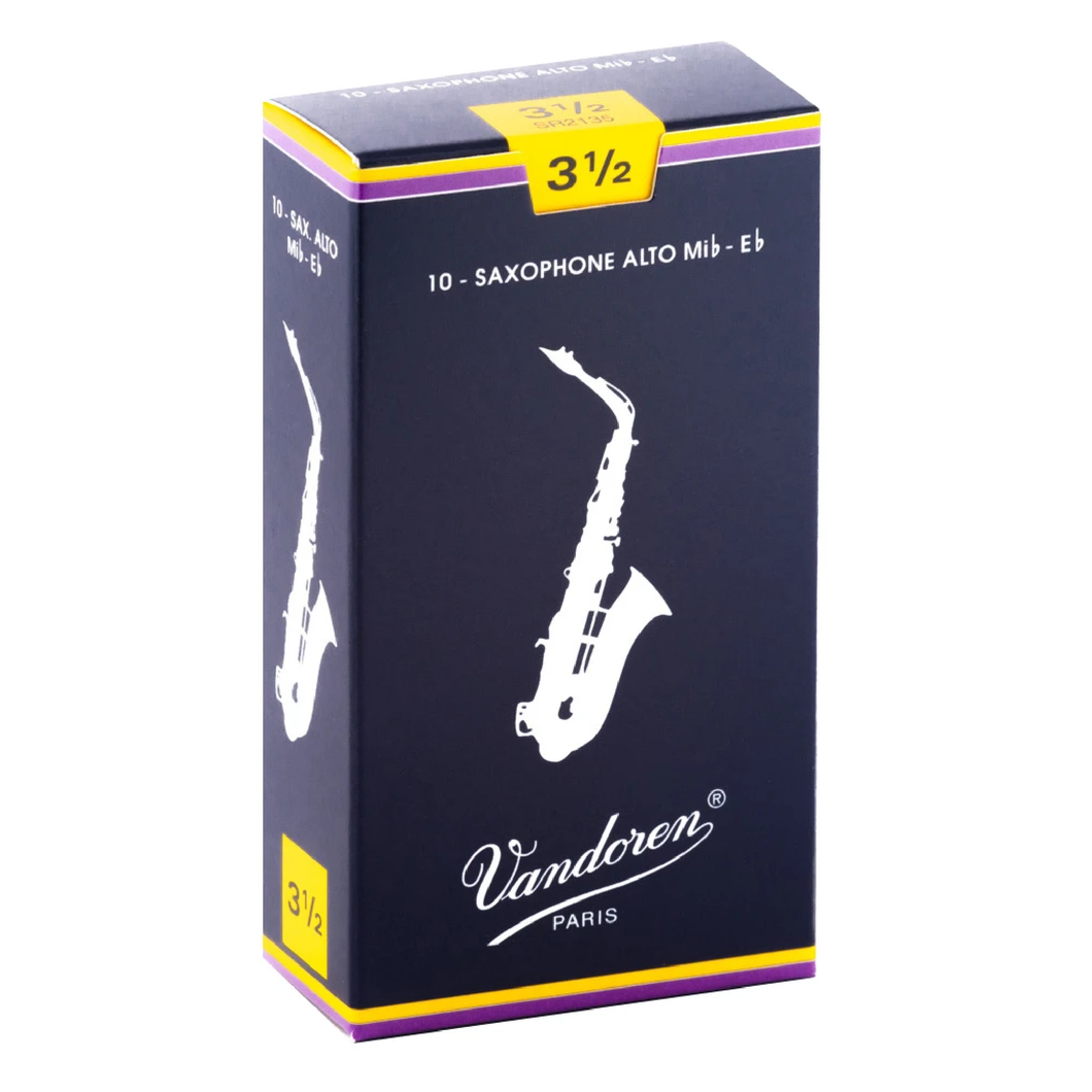 Vandoren SR2135 Traditional Alto Sax Reeds - Strength 3.5 (Box of 10)-Easy Music Center