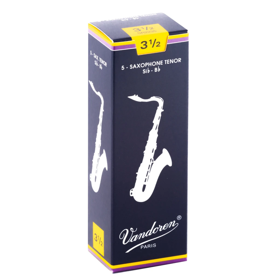 Vandoren SR2235 Traditional Tenor Sax Reeds - Strength 3.5 (Box of 5)-Easy Music Center