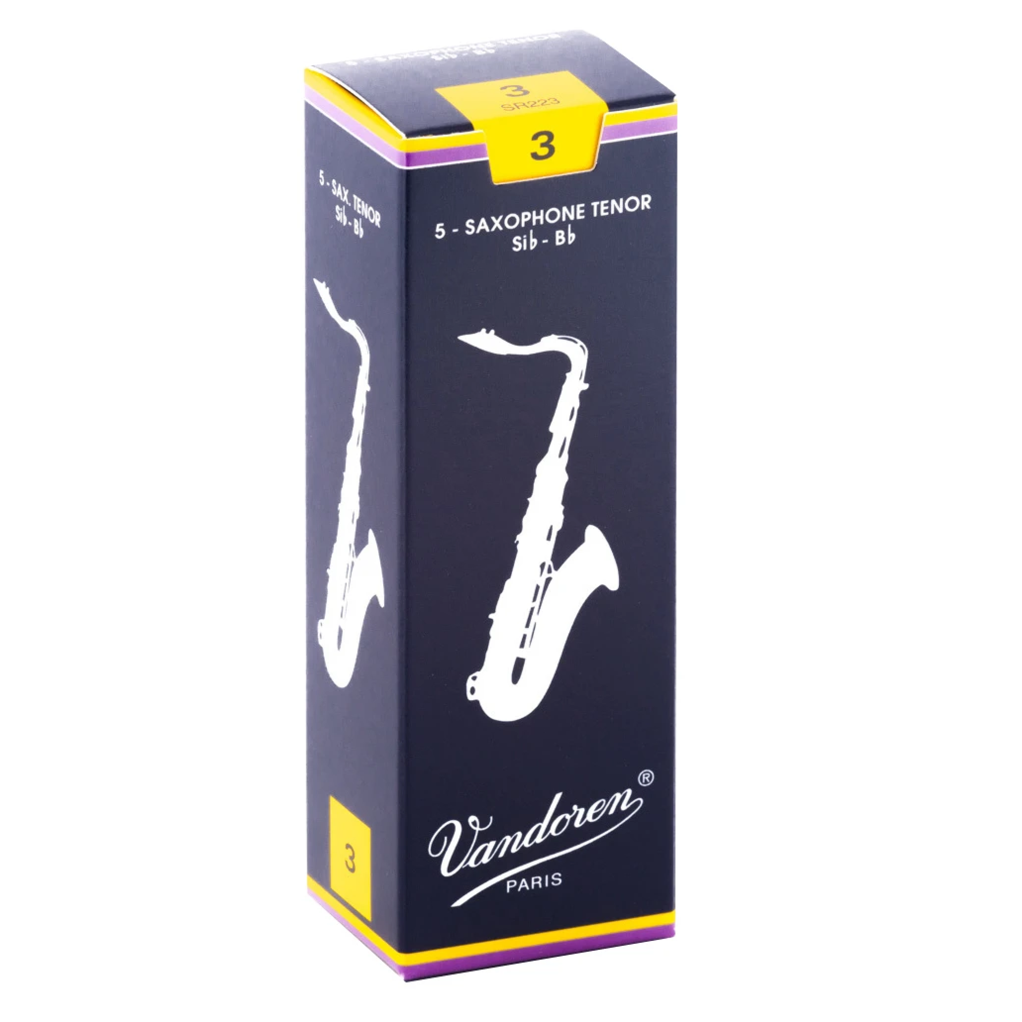 Vandoren SR223 Traditional Tenor Sax Reeds Strength 3 Box of 5