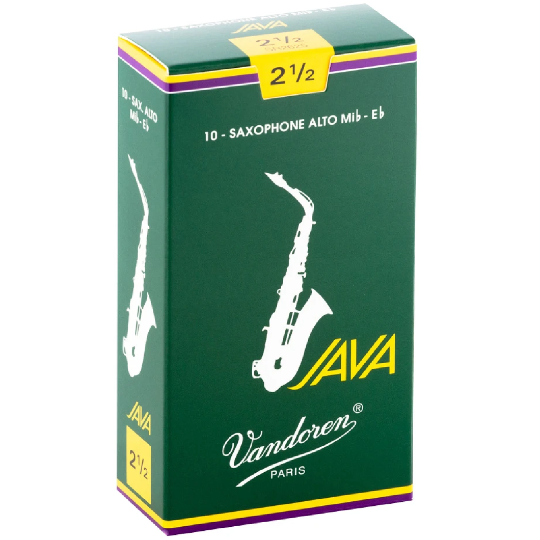 Vandoren SR2625 2 1/2; Alto Saxophone Reeds, Vandoren Java; 10 per box-Easy Music Center